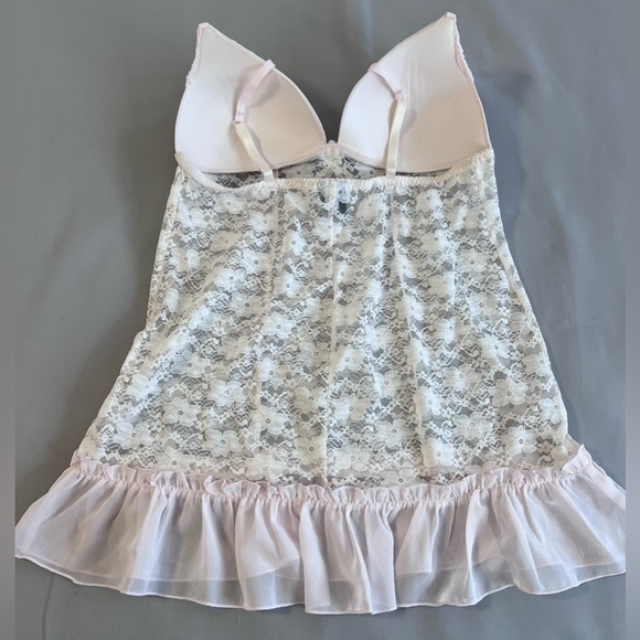 APT.9 Intimates Women's Pink Lace Floral‎ Sheer Babydoll Chemise Small - Picture 9 of 9